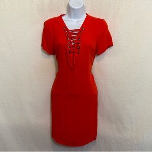 C-85 Umgee Orange Short Sleeve‎ MIDI Dress Size S